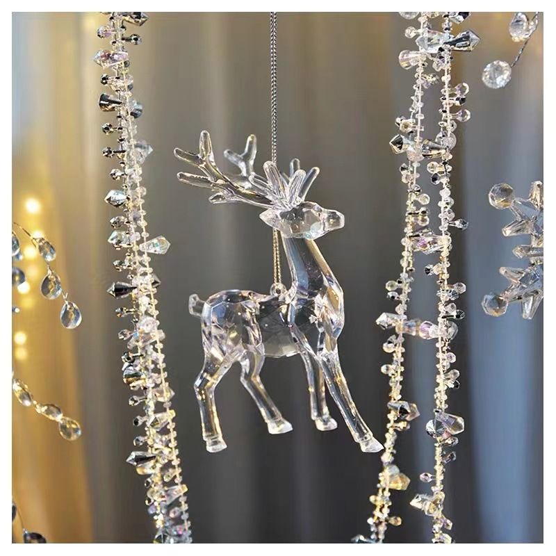 5pcs Christmas Reindeer Ornaments Acrylic Reindeer Deer Figurine Glass Collection Ornament Statue Animal Collectible Standing — image 5