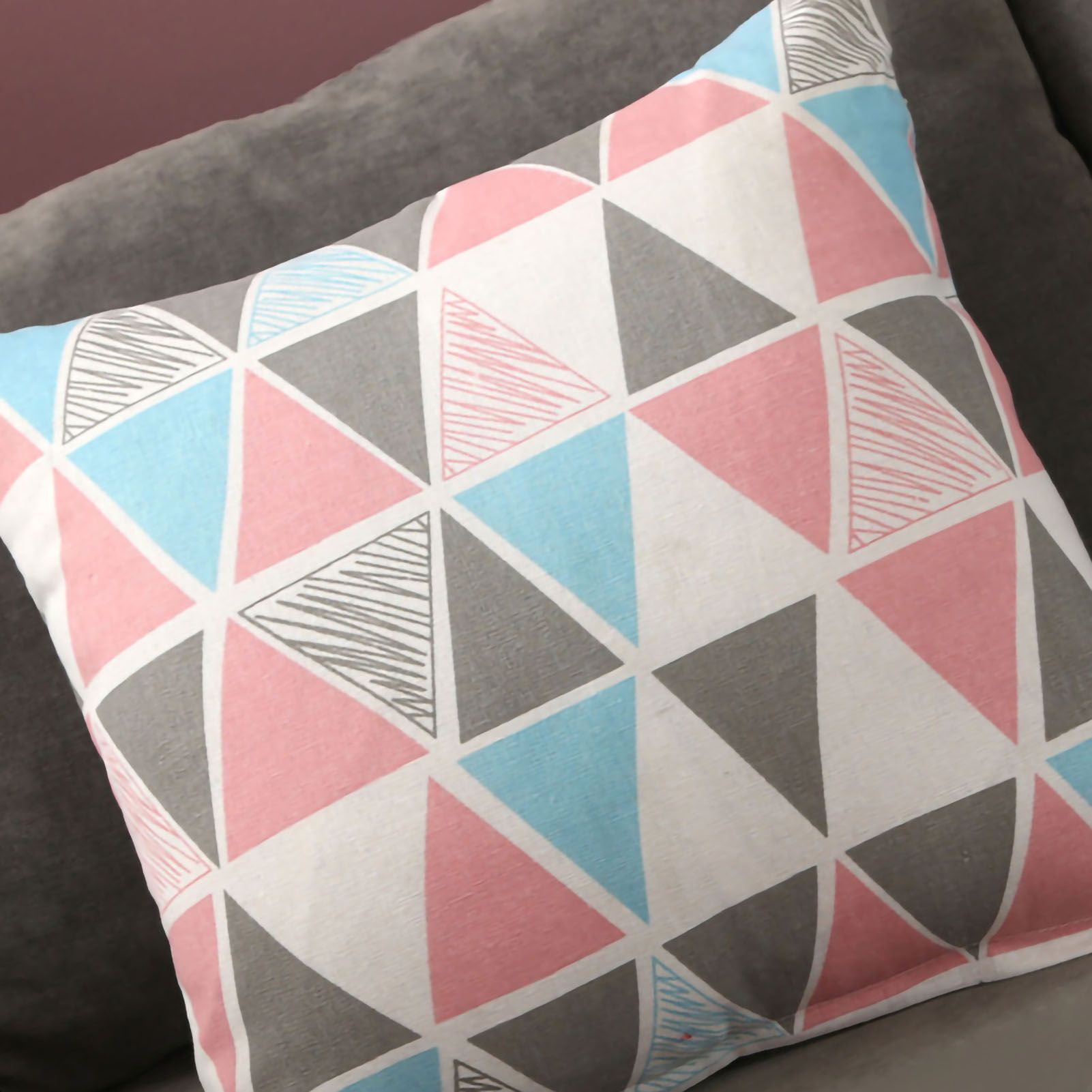 Home Pillow Case Sofa Cushion Accessories Linen Nordic Style Daily Use Home Textiles Colorful Triangle 45x45 โ image 4