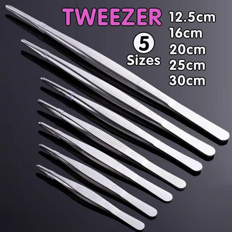 Kitchen Tweezers Silver Garden Tweezer For Professional Use Craft Home Long Au - CR 20cm — image 2