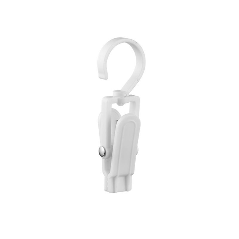 2 Pcs Plastic Strong Swivel Hook Rotating Laundry Hanging Hook Clothes Pins Beach Towel Clips Black and white — image 2