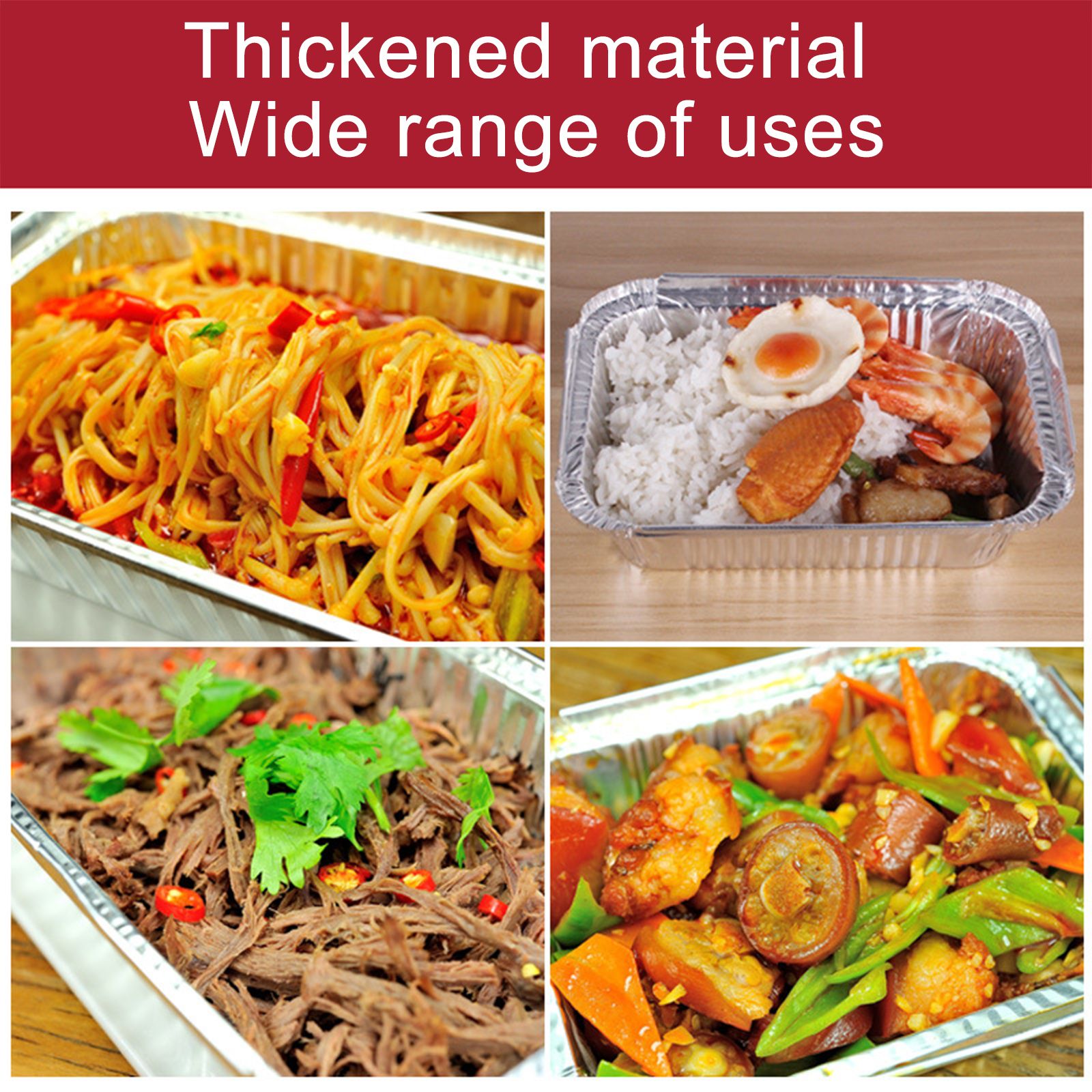 Disposable Tin Foil Box with Lid Outdoor Barbecue Baking Oven Tin Foil Bowl โ image 6