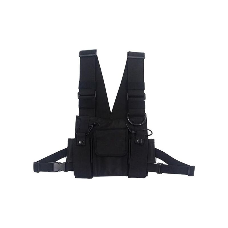Crossbody Bags Chest Bag Hip Hop Streetwear Men Functional Waist Bags Adjustable Pockets Vest