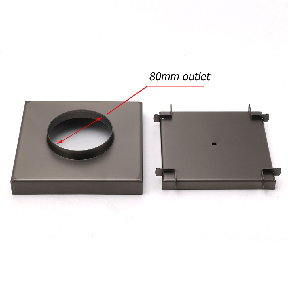 Bathroom Gun Metal 150mm Tile Insert Floor Drain Shower Grate 80mm Waste Outlet โ image 4
