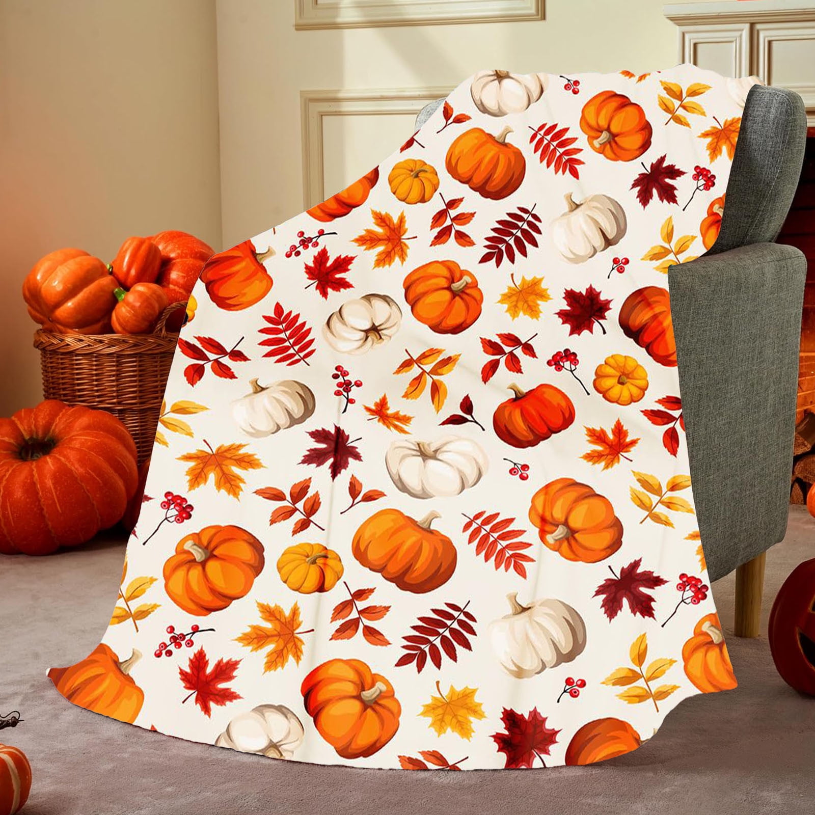 Fall Throw Blanket Breathable Fleece Blanket,28x39" Soft & Skin-Friendly High-Density Fall Blanket Warm, Heat-Locking, Machine-Washable, A Cozy Choice for — image 2