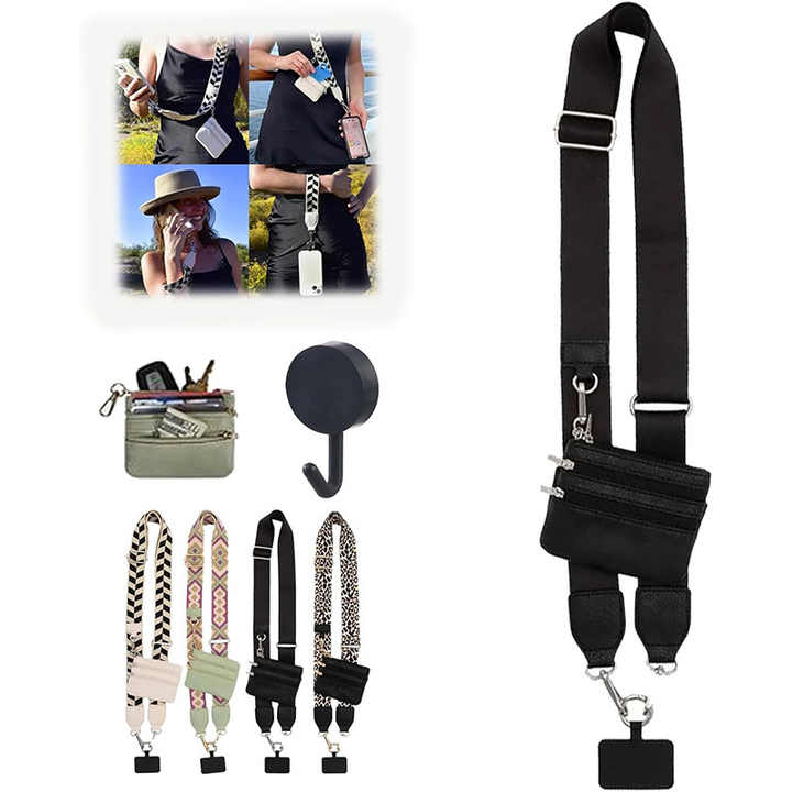 Black Adjustable Crossbody Strap with Mini Pouch - Versatile Replacement Shoulder Strap โ image 3