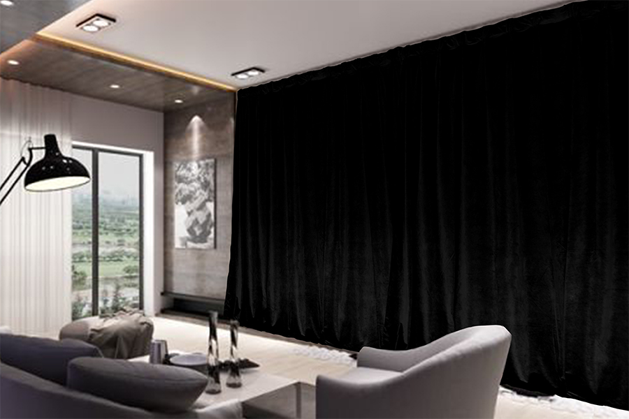 Large Thick Velvet Blockout Curtains 560x 230cm PINCH PLEAT 2 panel+Hooks Black