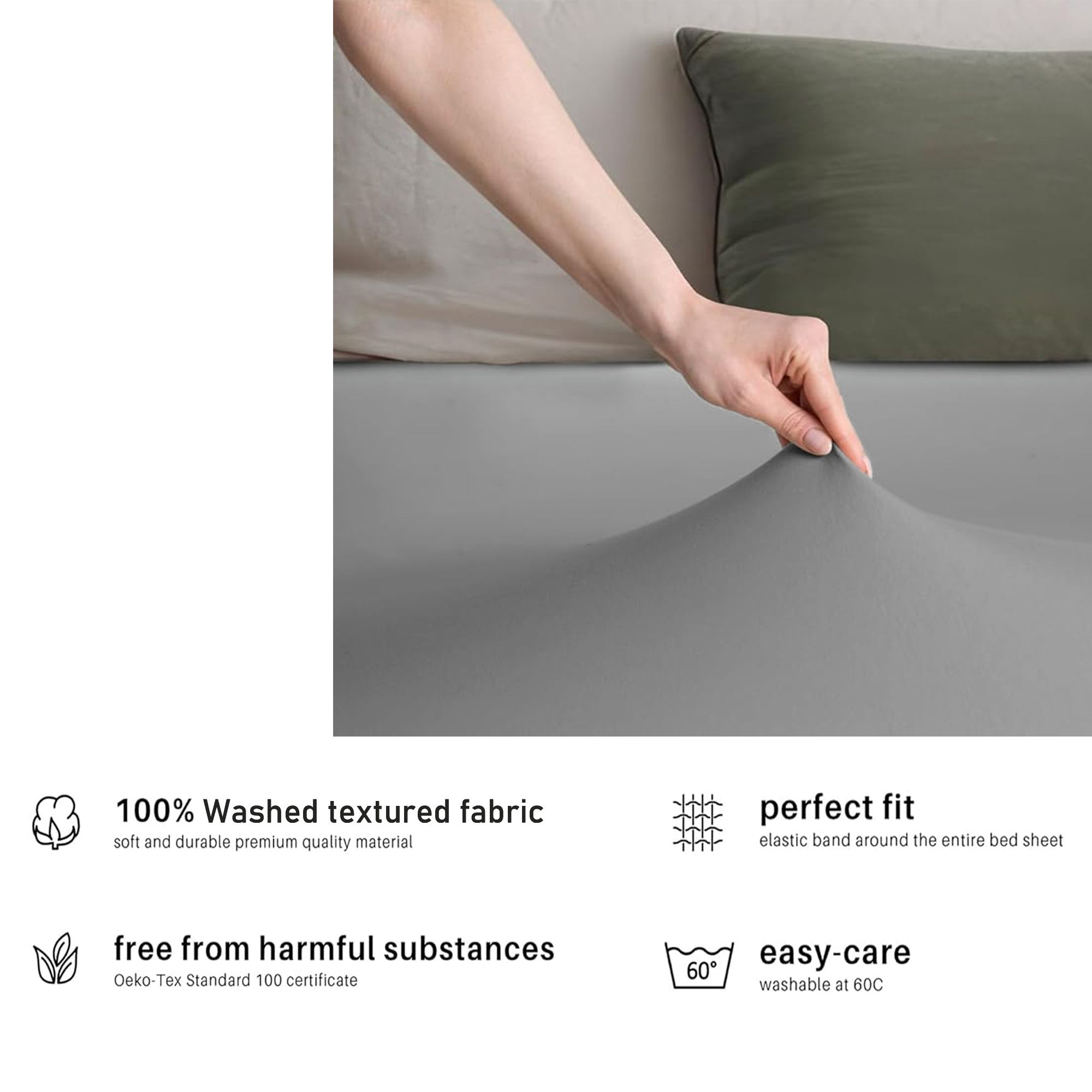 Hotel Quality Fitted sheets - 2 Piece Fitted sheets -Breathable Bedding - Wrinkle, Fade, Stain Resistant- 26inch/40cm Deep Pocket Fitted Bed Sheet-Wrinkle and — image 5