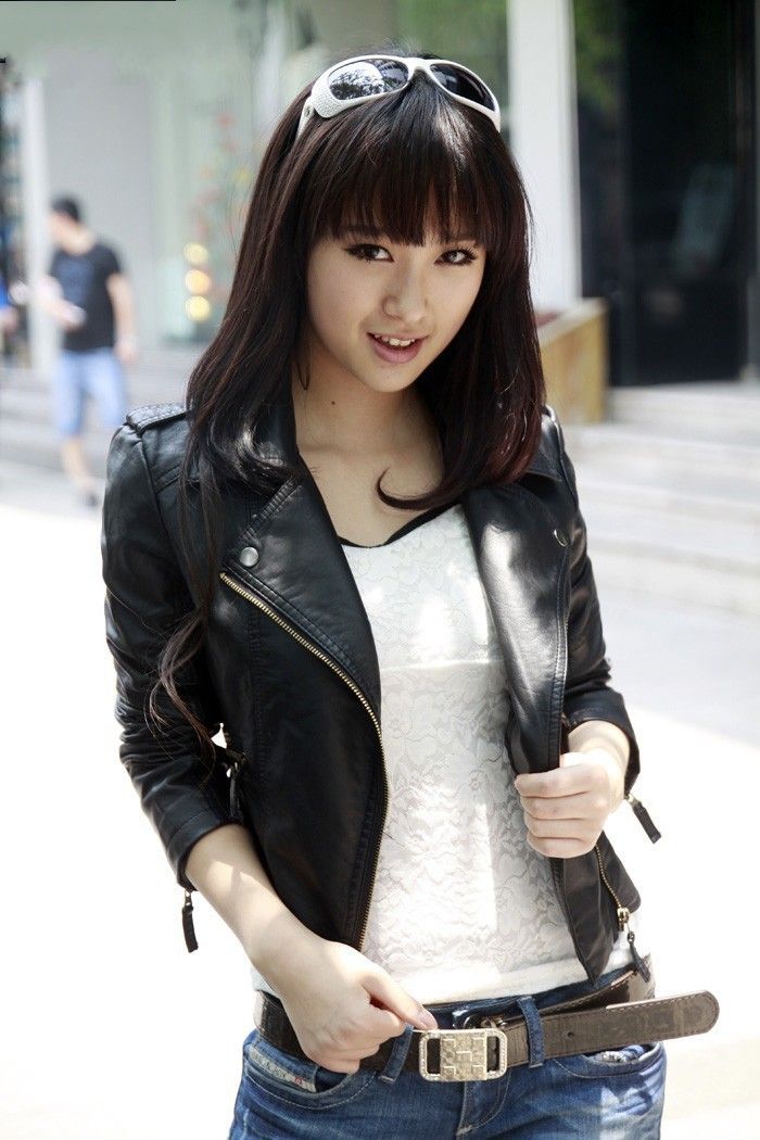 Women PU Leather Jacket Lapel Korean Style Burgundy 4XL โ image 2