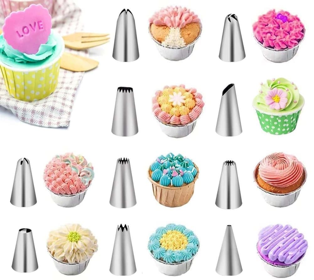 40 Pieces Cake Decorating Piping Set with Icing Nozzles, Compatible with Decorating Bag — image 5