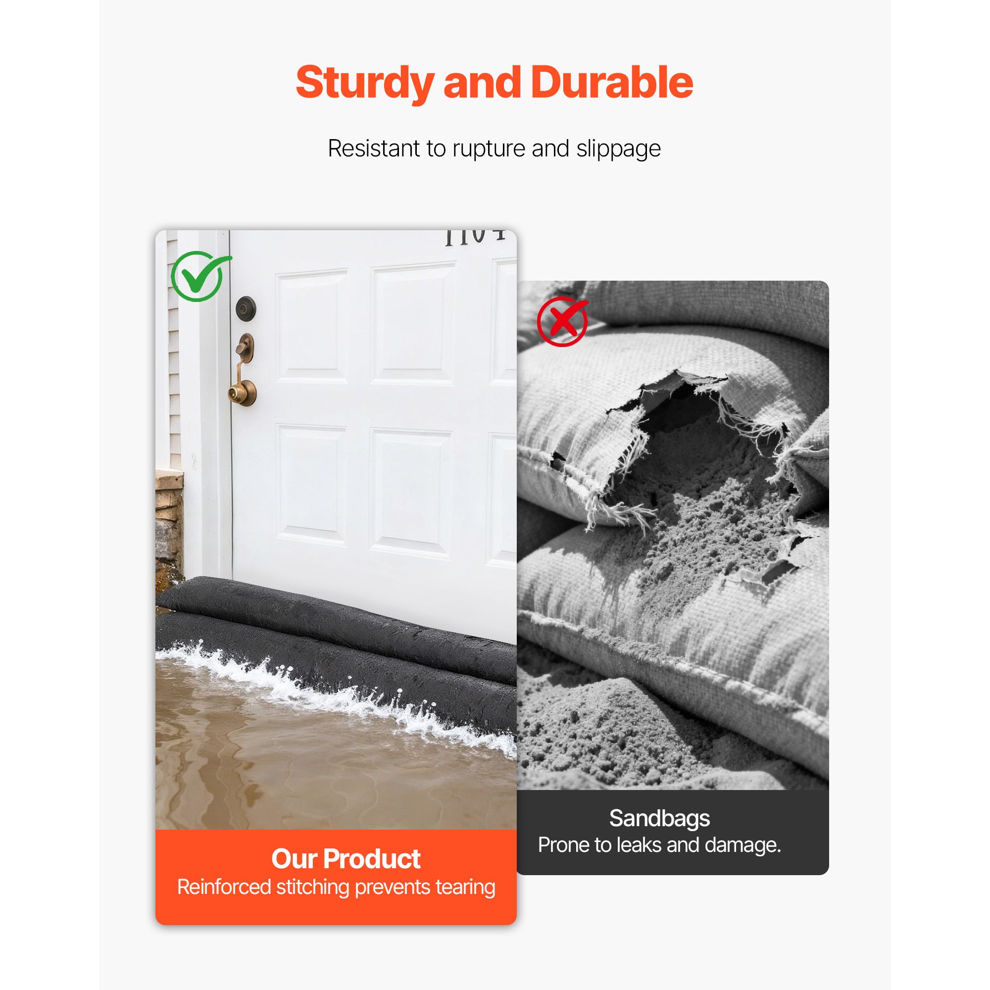 Flood Barrier, 8 Pack, 480 × 435 mm Flood Bags Activated by Water, Reusable Water Absorbent Barrier, Sandless Sandbags Blockage, Flooding Prevention Bags for — image 5
