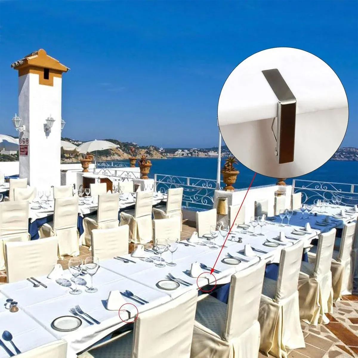 6pcs Stainless Steel Tablecloth Clips Table Cover Holders for Desktop Picnic β image 5