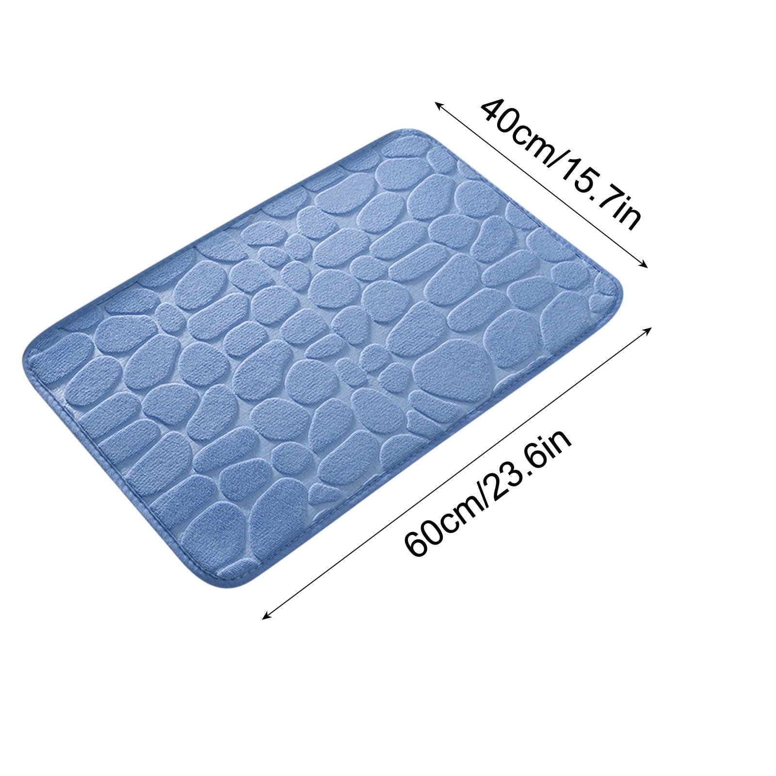 Bathroom Rugs - Ultra Absorbent Non-Slip Floor Bath Mat, Super Soft Shower Mat for Bath Tub, Machine Washable 16 × 24" (Brown) #B-Blue — image 2