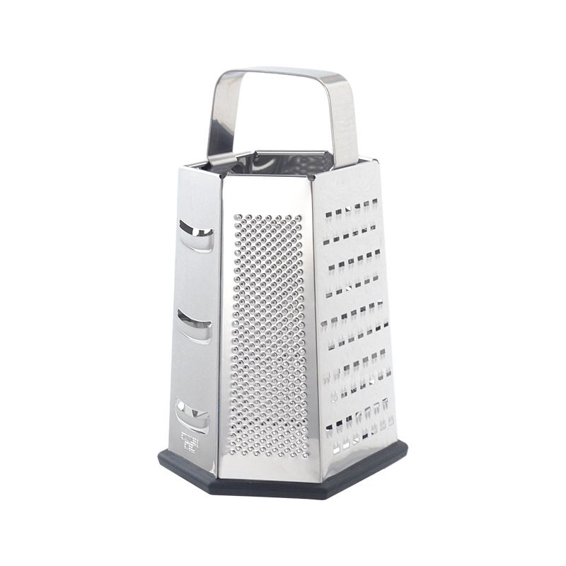 Multifunctional Six-Sided Box Vertical grater- Stainless steel flat handle - Stainless Steel Kitchen Tool with Non-Slip Base for Vegetables, Cheese, and