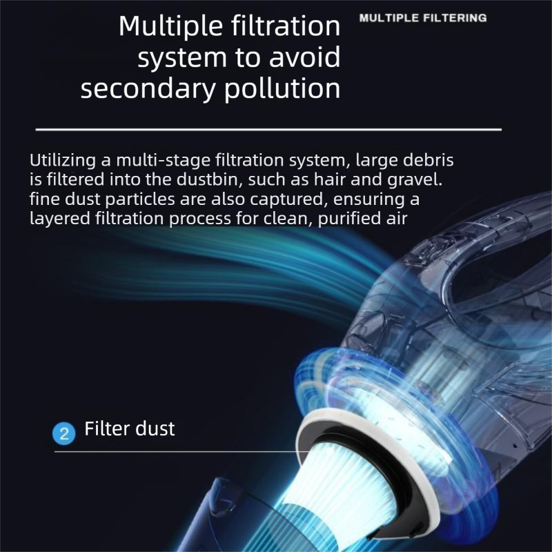 Black Cordless Car Vacuum Cleaner & White Electric Spin Scrubber Combo – Portable Handheld Wet & Dry Car Vacuum with Multi-Filter + Long-Reach Electric Floor — image 4