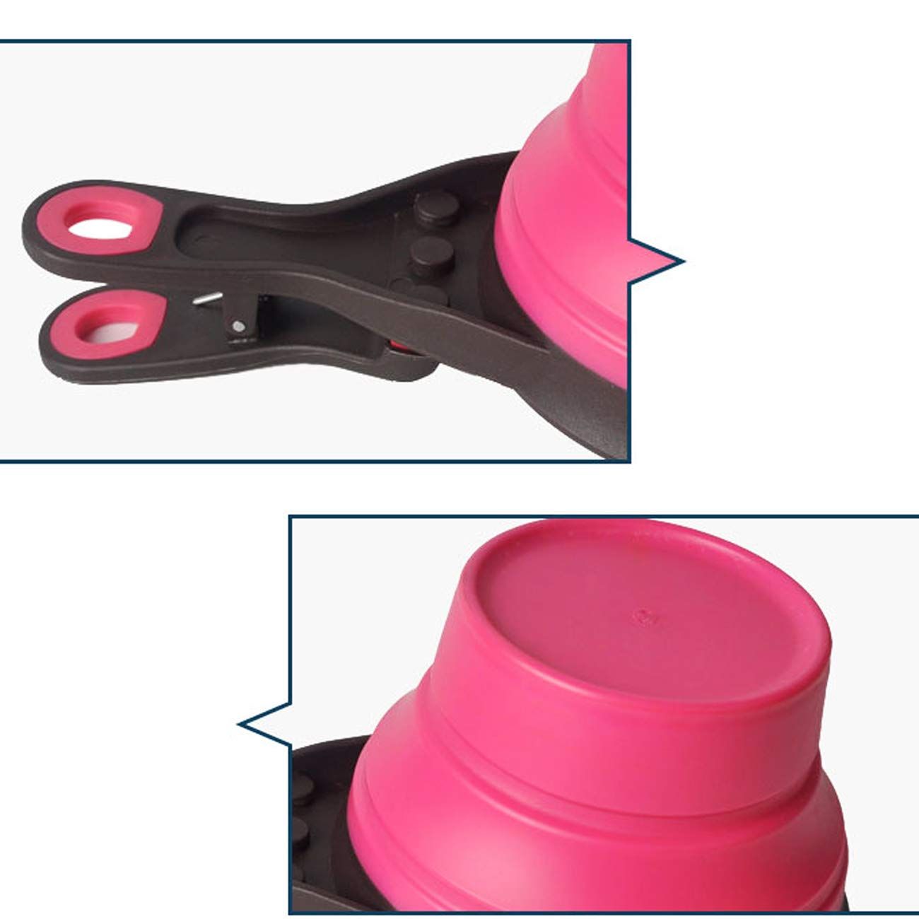 Collapsible Pet Scoop Silicone Measuring Cups Set Sealing Clip 3 in 1 Multi-Function Scoop Bowls Bag Clip for Dog Cat Set of 2 โ image 4