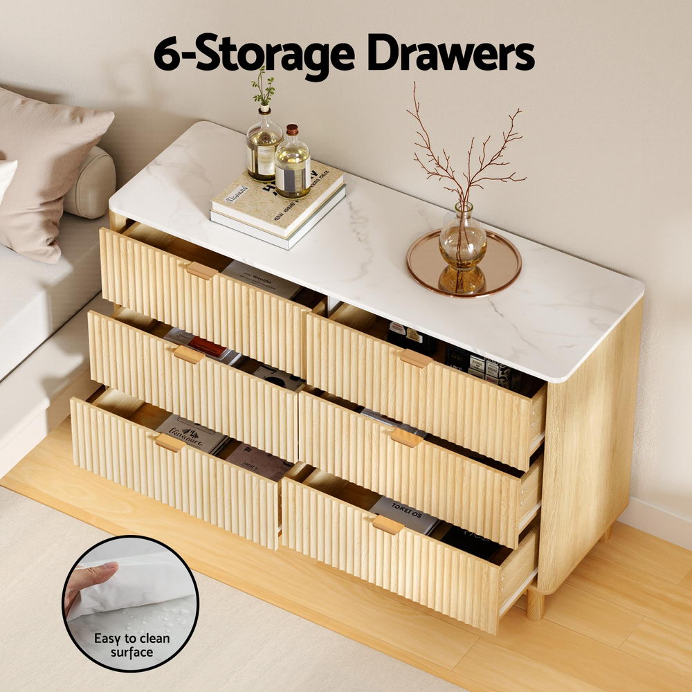Artiss 6 Chest of Drawers Dresser Table Pine โ image 5