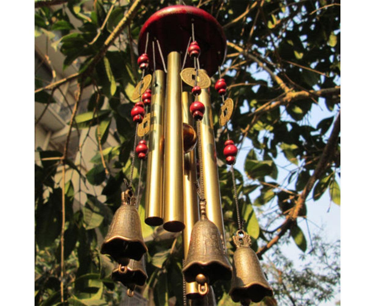 Metal Pipes Bell Copper Coin Wind Chime Ornament Garden Balcony Hanging Decor — image 5