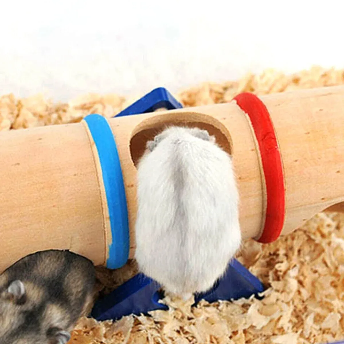 Hamster Wooden Toy Set Pet Seesaw Bucket Chew Toy Cage Accessories for Small Pet โ image 4