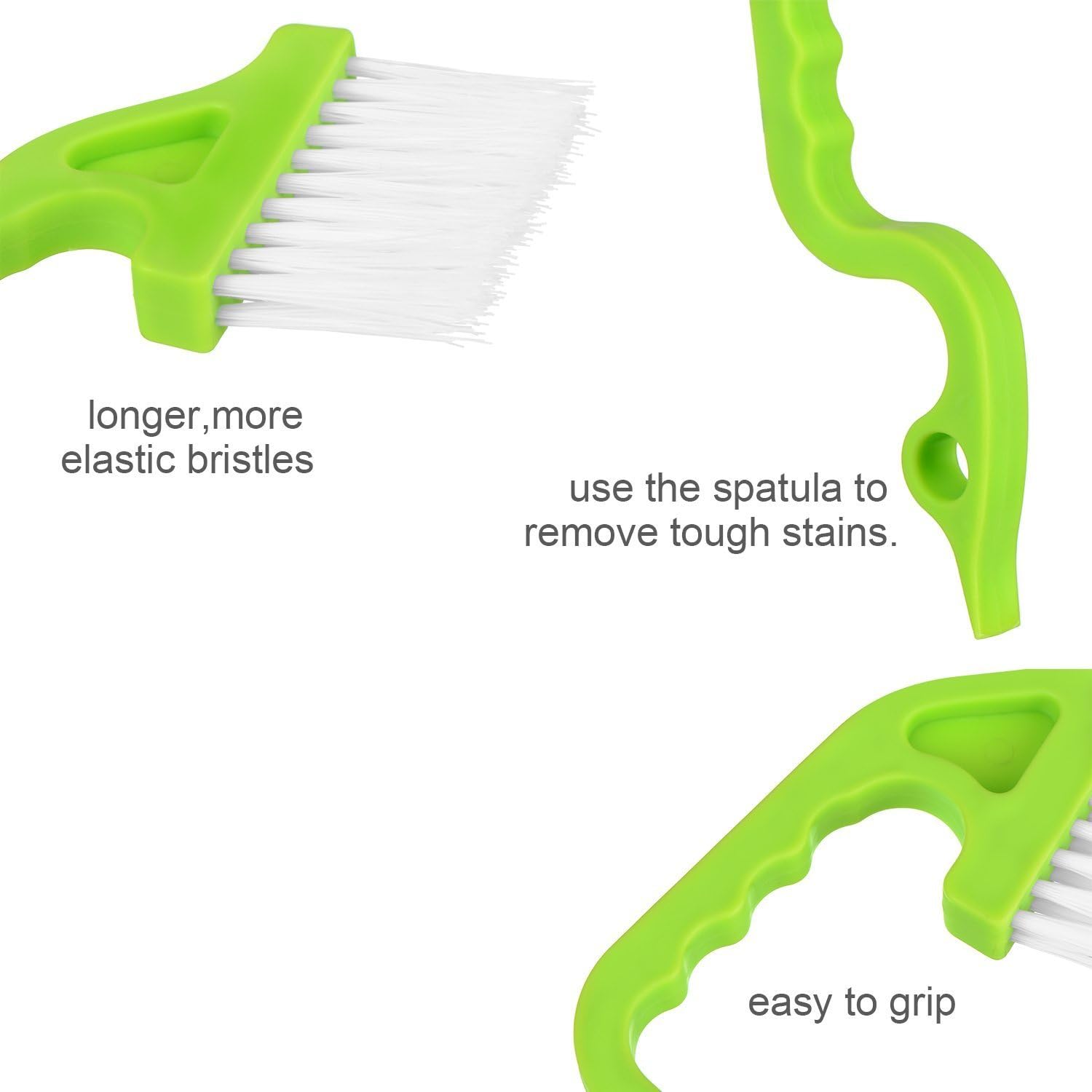 2pcs Hand-held Groove Gap Cleaning Tools Door Window Track Kitchen Cleaning Brushes(Green) — image 4
