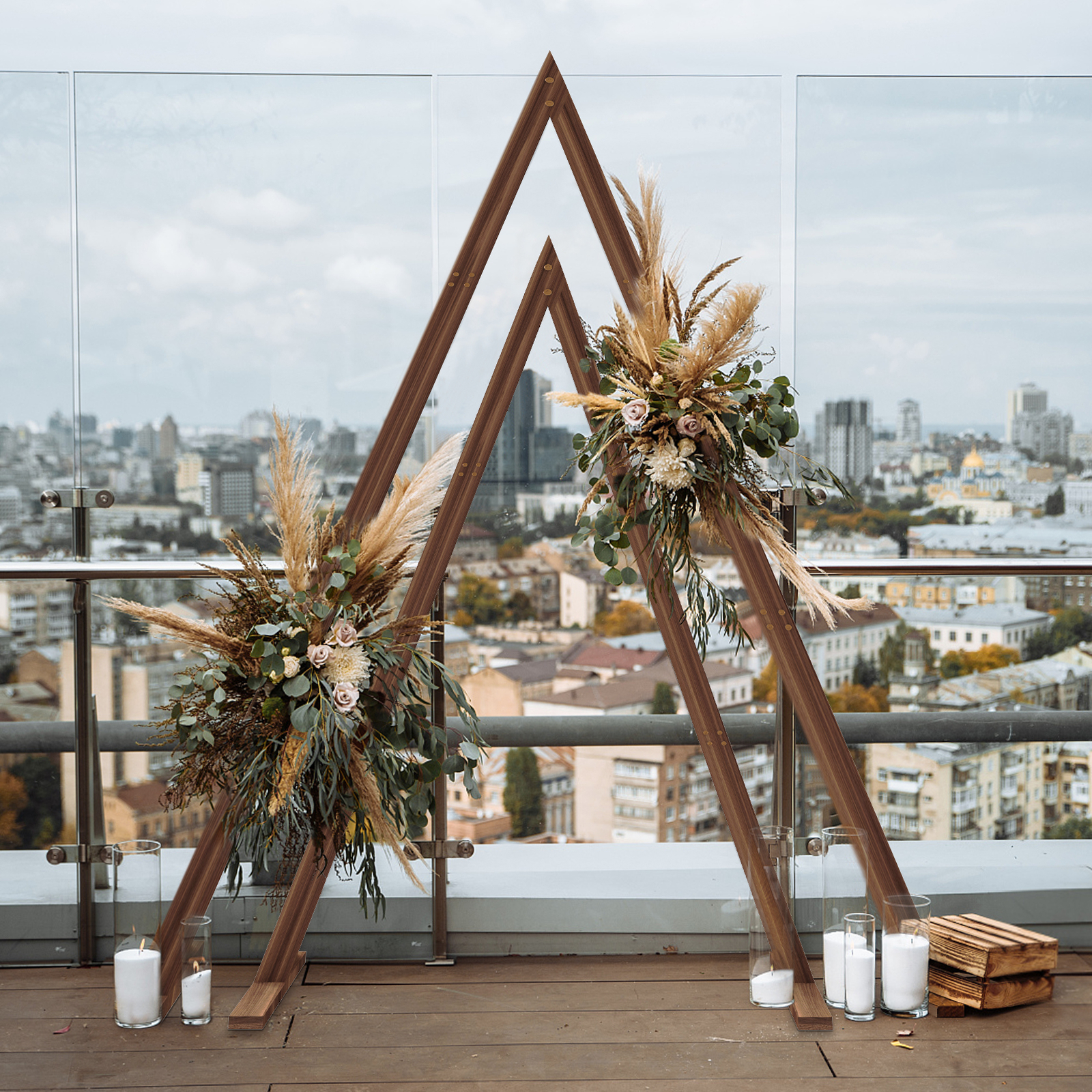 Set of 2 Nesting Wood Wedding Arch Huge Decorative Garden Wedding Backdrop Stand โ image 2