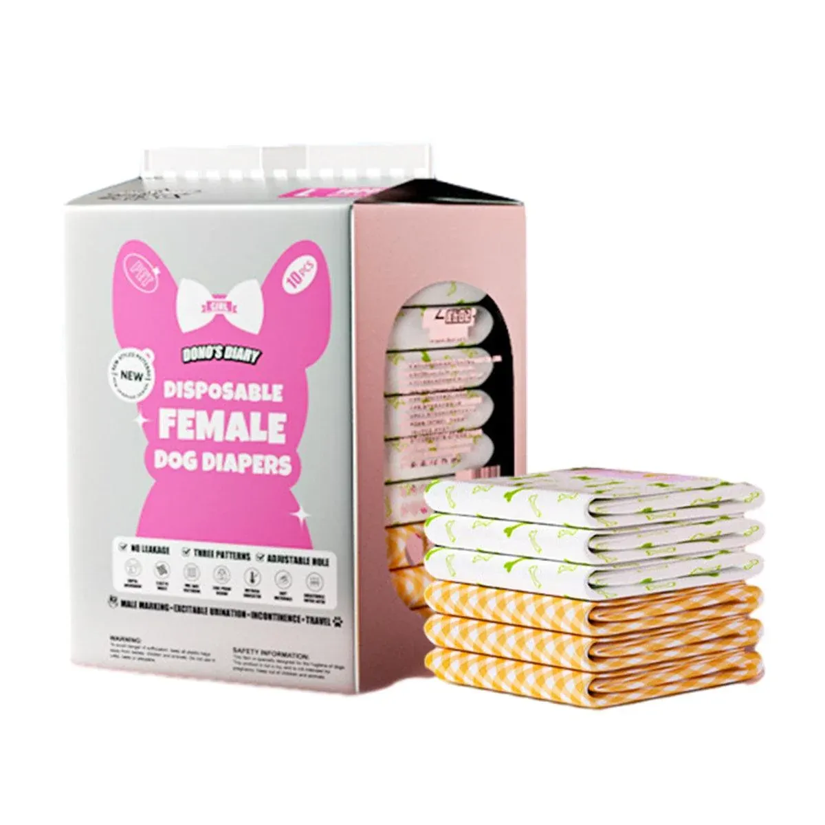 Disposable Female Dog Diapers Leakproof Breathable with Colour Indicator - XL 38-58cm