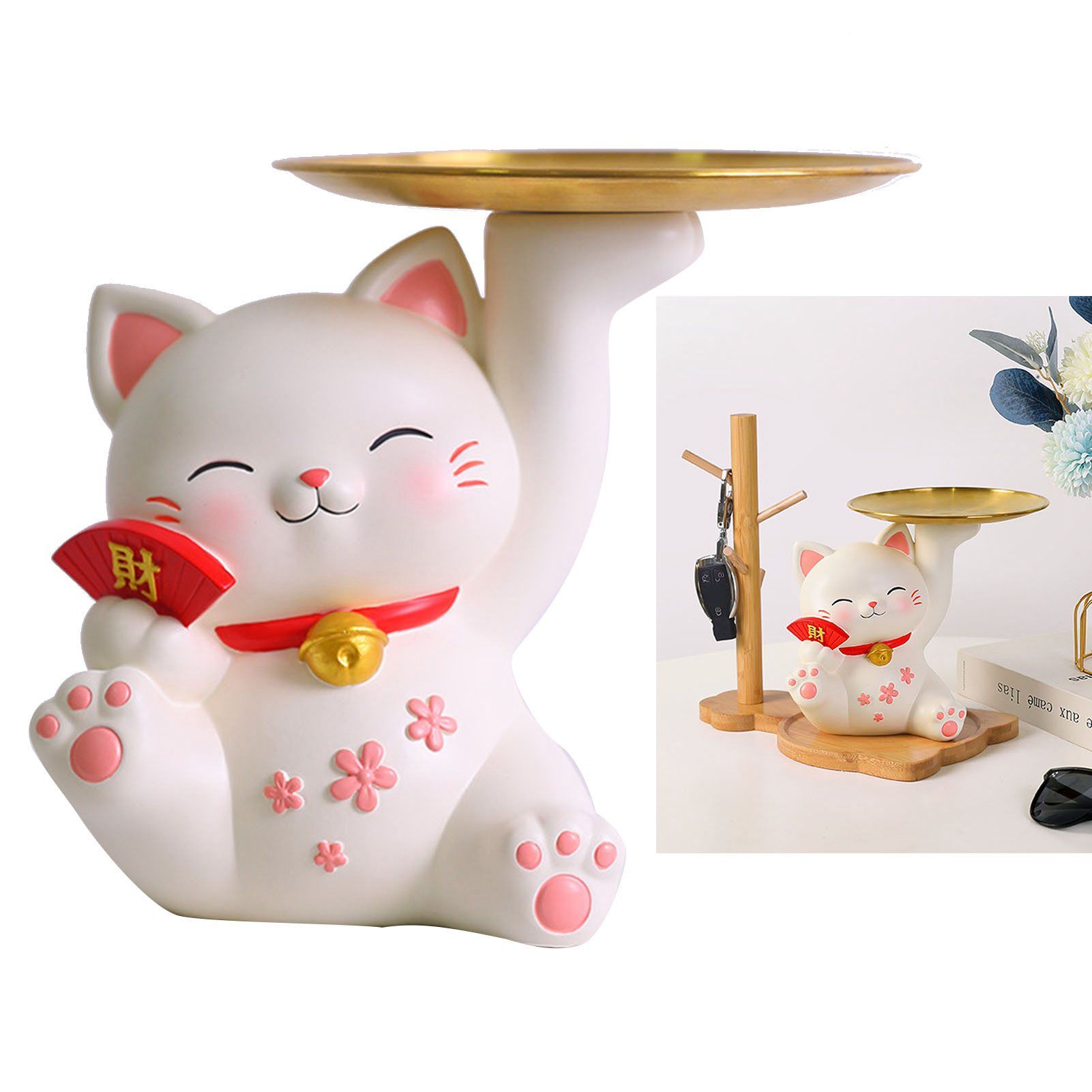 Porch Ornaments Light Luxury High Grade Storage Ornaments Living Room Desktop Decoration Fortune Cat 22 × 17 × 18.5cm/8.7 × 6.7 × 7.3in — image 5