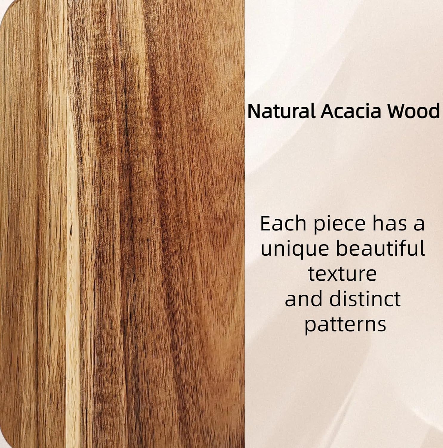 Acacia Wood Cutting Board with Handle, Wooden Cutting Boards, Chopping Board, Charcuterie Board, Serving Board for Cheese, Bread, Pizza, Vegetables & Fruits — image 5