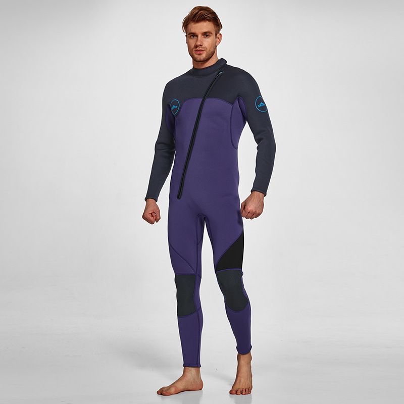 3MM Men's Full Wetsuit – 4-Way Stretch, UPF 50+, Thermal & Scratch Resistant for Diving & Surfing - Blue - Size M — image 2