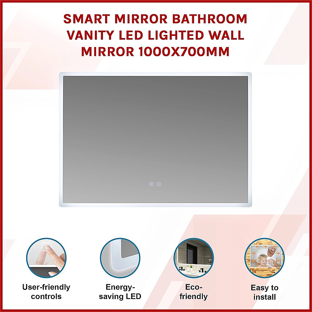 Smart Mirror Bathroom Vanity LED Lighted Wall Mirror 1000x700mm — image 3