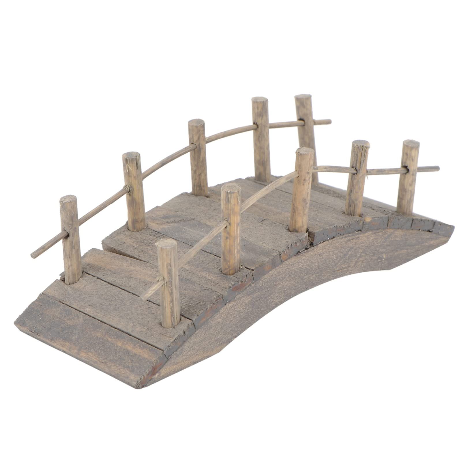 1pc Mini Wooden Arch Bridge Garden Bridge Decoration Terrarium Bridge Outdoor Playset Aquarium Bridge Decoration