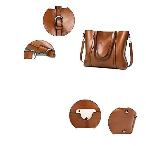 Red Fashionable Soft Leather Women's Handbag, Large Capacity Shoulder & Crossbody Tote, Casual Bucket Bag โ image 3