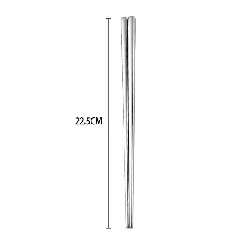 10 Pairs Korean Style Stainless Steel Chopsticks Mirror Polished Reusable — image 3