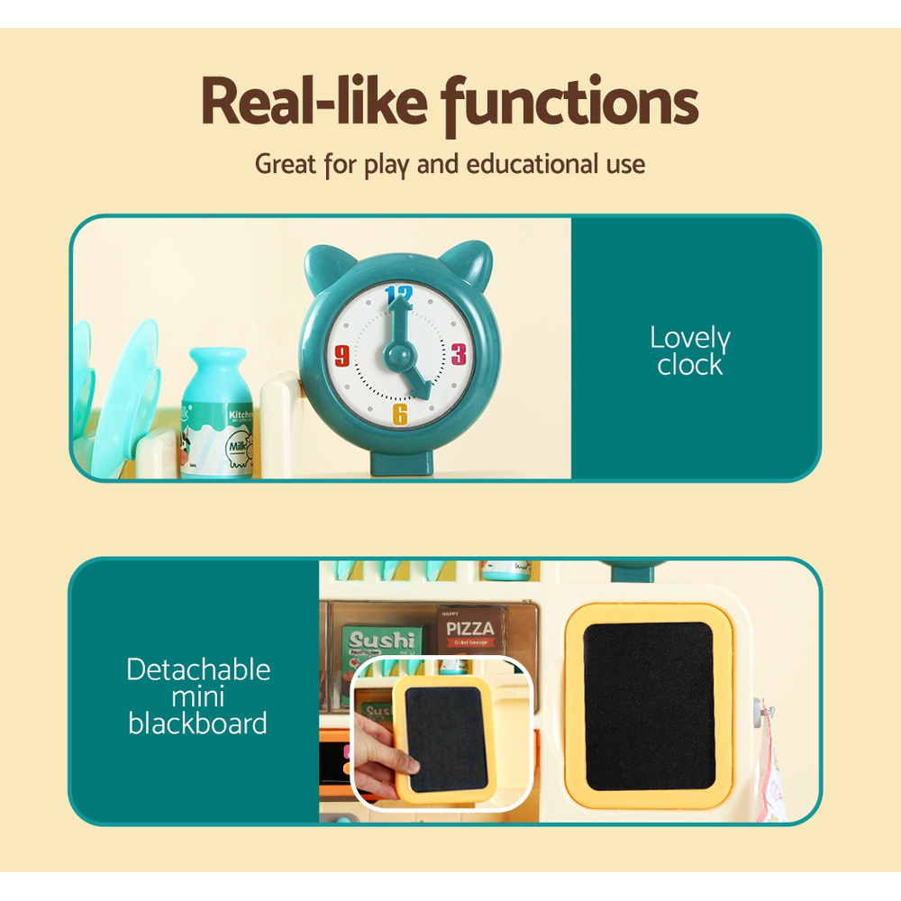 Keezi Kids Kitchen Pretend Play Set Cooking Sound Steam Light Function — image 4