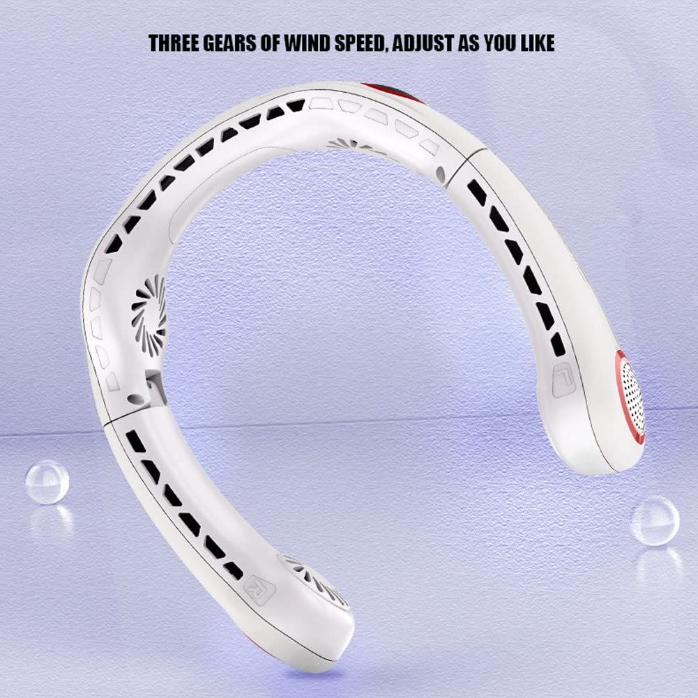 Neck Fan 5000mAh, Foldable Hands Free Bladeless Fan, 3 Speeds USB Rechargeable Personal Fan, Low Noise, 360°Cooling Airflow — image 4