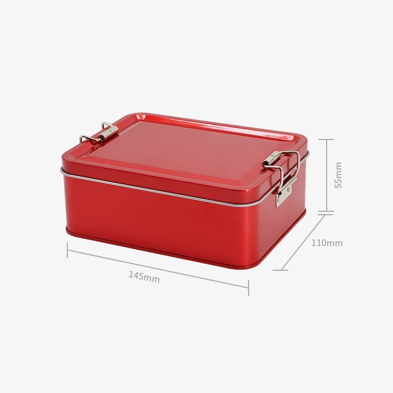 2pcs vintage tin box, double buckle storage, food storage box, cosmetic organizer, tiramisu container, home decor box, Australian pantry - Red - Size 2pcs