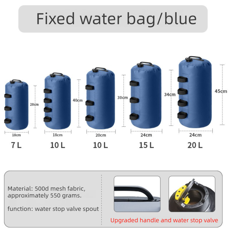 10L(20X30CM) Gazebo Water Weight Bag Green- Portable Refillable Canopy Leg Anchor with Carry Handle, Pole Straps and Anti Backflow Valve for Camping, Marquees โ image 6