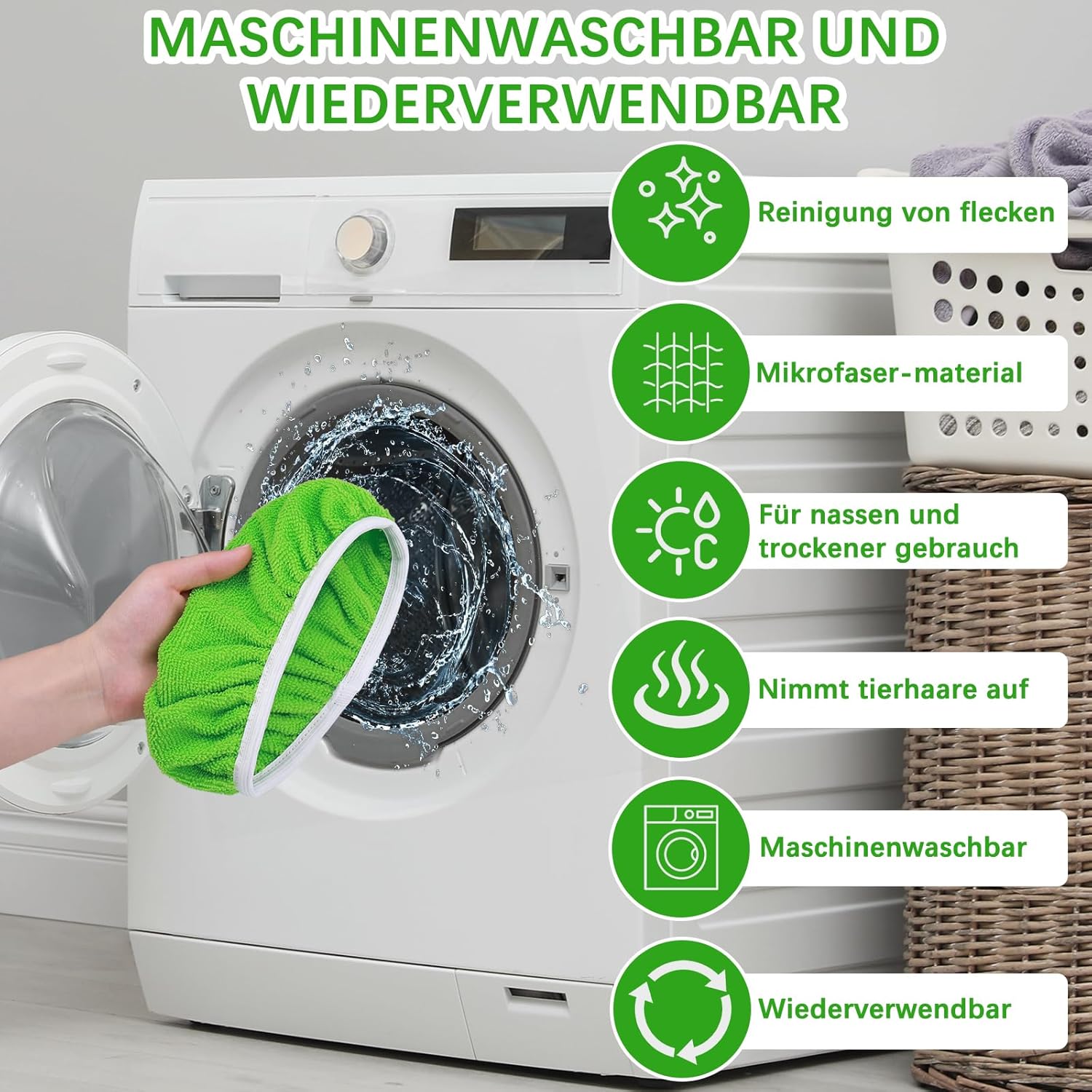 8Pcs Reusable Mop Pads Compatible with Swiffer Sweeper Mop, Dry Sweeping Cloths, Washable Microfiber Wet Mop Pads Refill for Household Cleaning โ image 5