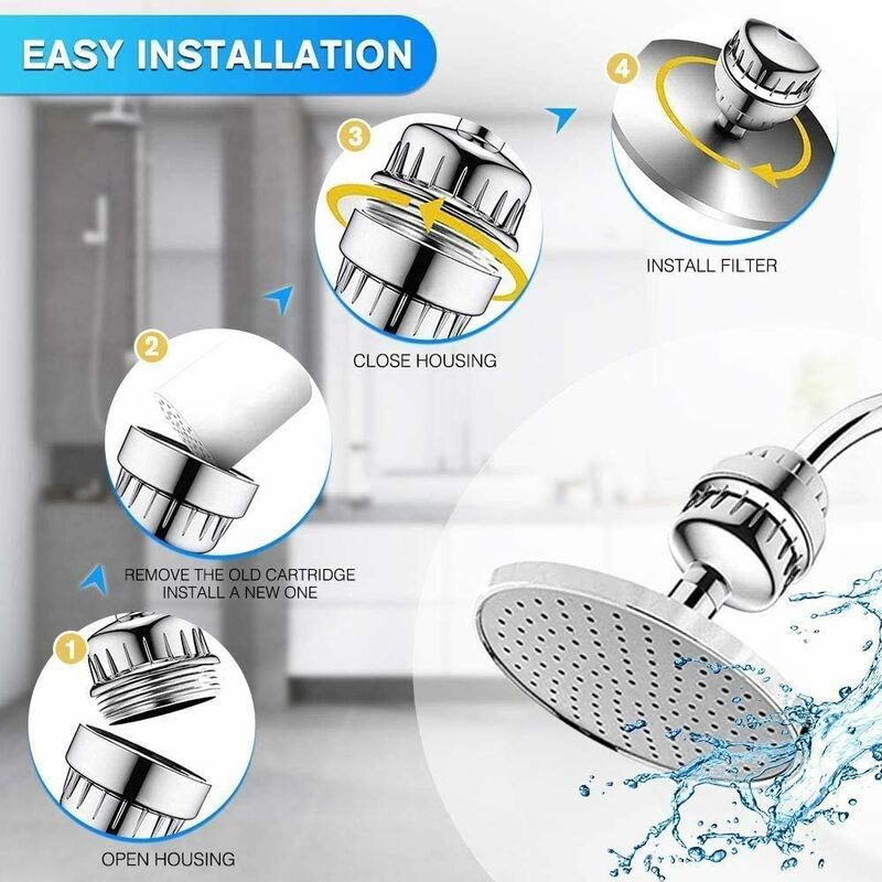 Shower Filter, Anti-limescale Shower Filter- Filters chloramine, fluoride and heavy metals, Shower Filter with Replacea — image 4