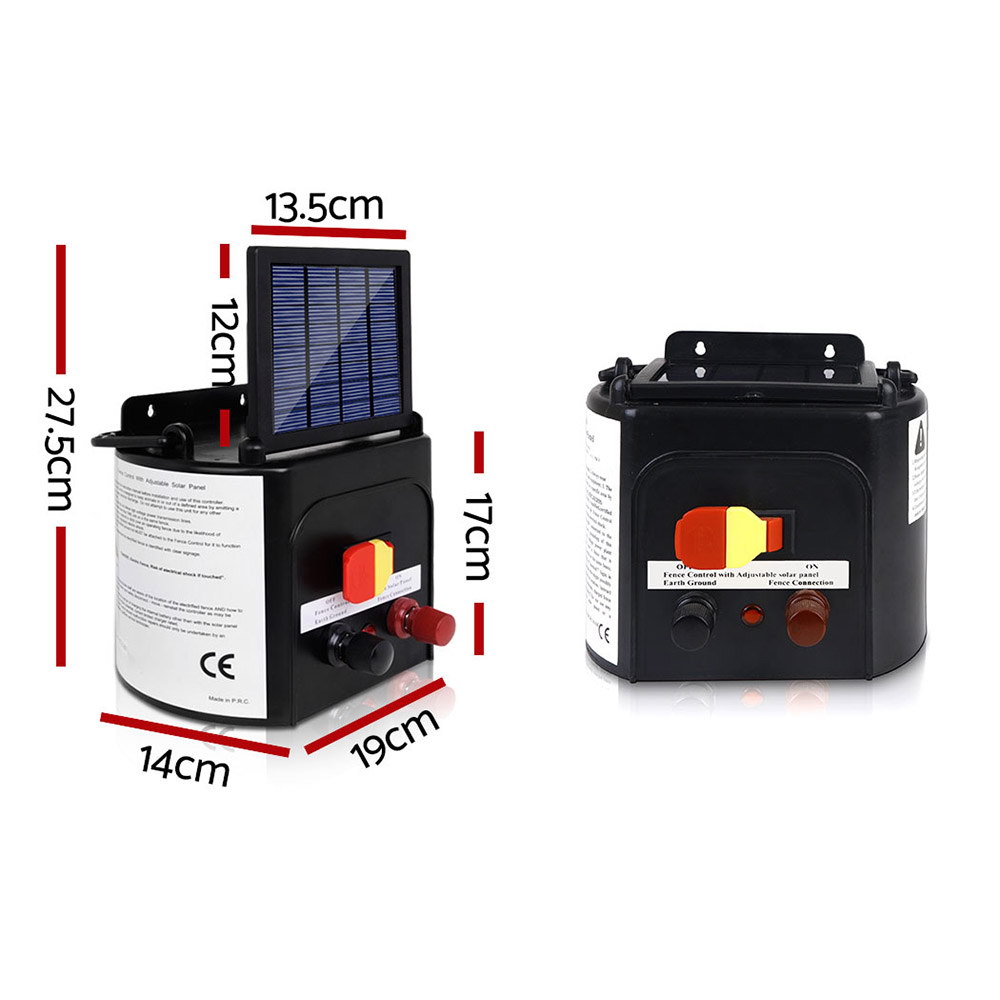 Giantz Fence Energiser 5KM Solar Powered 0.15J Electric Fencing Charger โ image 2
