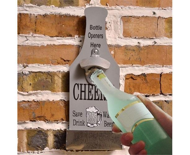 1Pc Retro Creative Wall Mounted Beer Style Decorative Hanger Bottle Opener-Grey โ image 4
