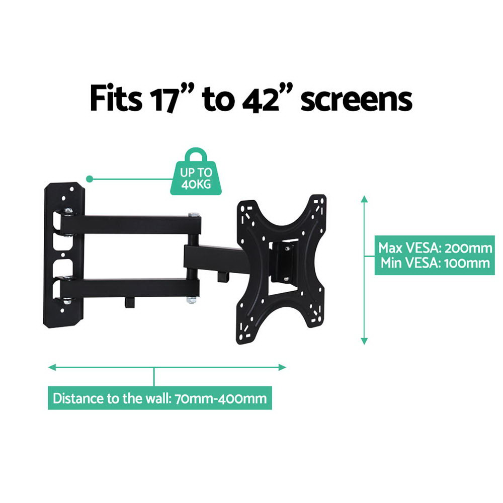 Artiss TV Wall Mount Bracket for 17"-42" LED LCD TVs Full Motion Strong Arms — image 6