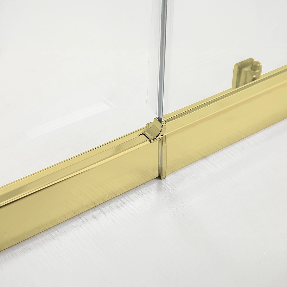 Adjustable 900x1200mm Double Sliding Door Glass Shower Screen in Gold โ image 3