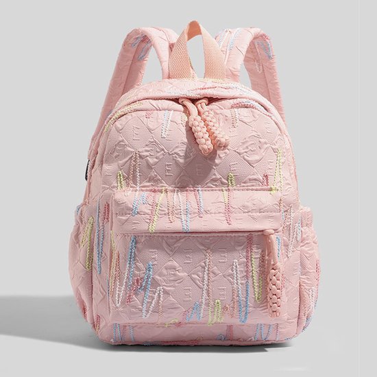 Backpack – Stylish and practical lightweight backpack – With two zippered compartments and adjustable shoulder strap – Fashionable design for girls