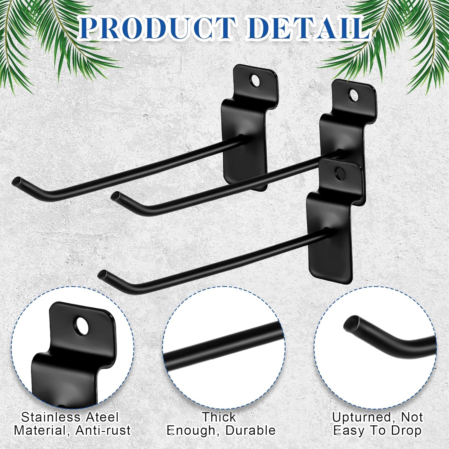 200 Pcs 6 Inches Slatwall Hooks Accessories Black Slat Wall Hanging Hangers Metal Retail Hooks Shelf Brackets Pegs for Pegboard Garage Display โ image 3