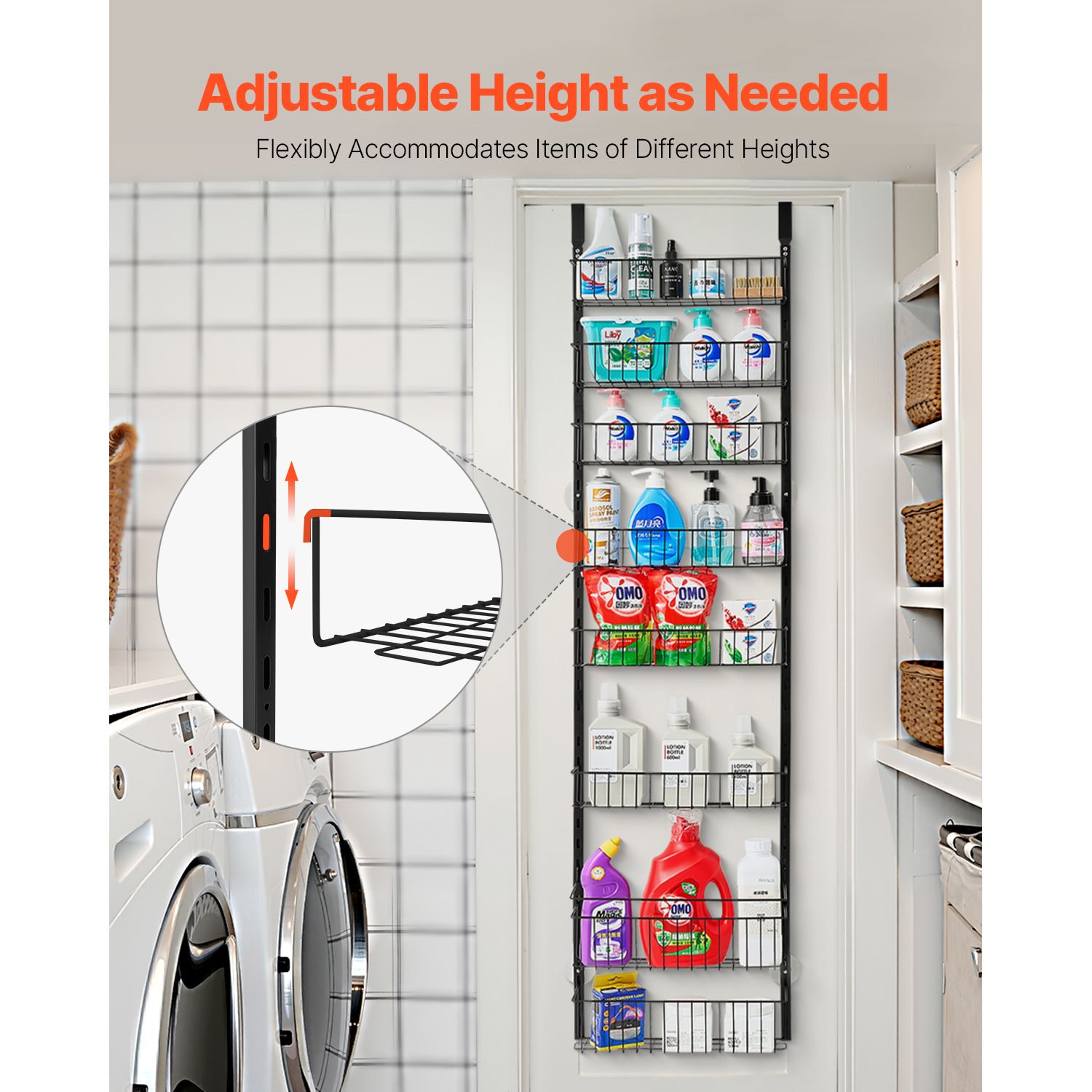 8-Tier Over the Door Pantry Organizer Hanging Storage Rack Adjustable โ image 3