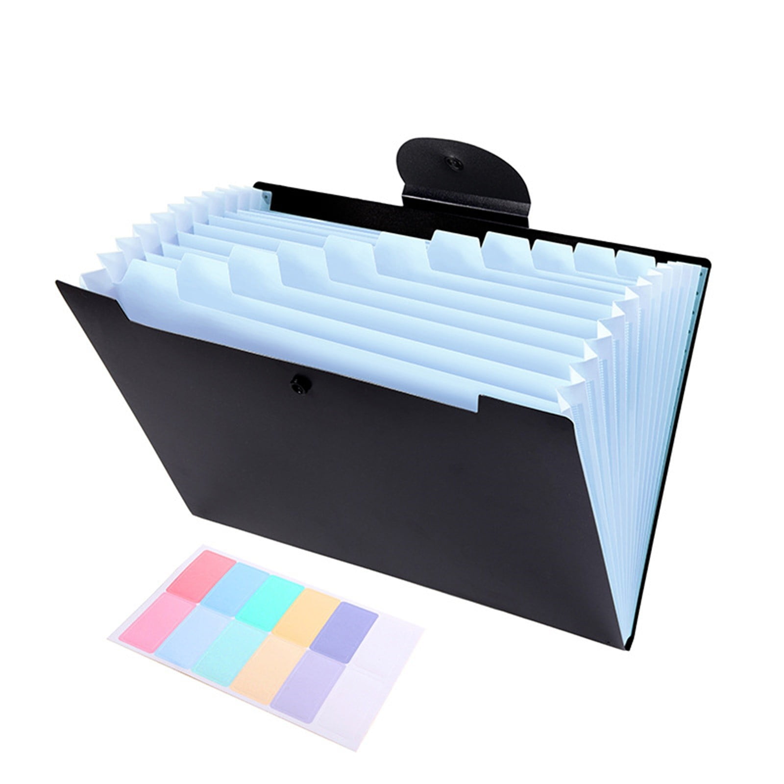 Accordion File Organizer Expanding File Folder with 12 Pockets Portable Receipt Paper Bill Document Organizer Letter/ Size Filing Folder Schǒ-ǒl Black F — image 2
