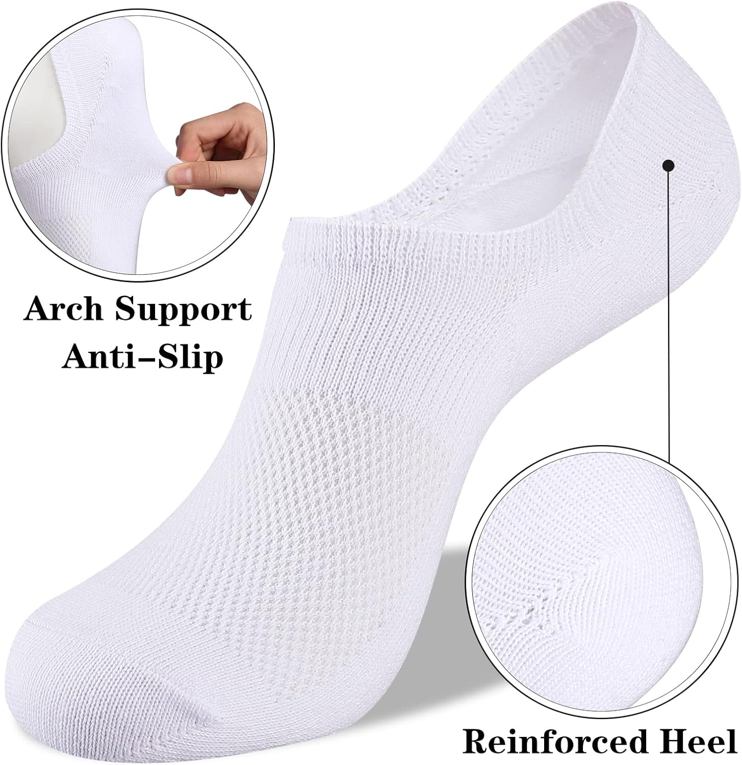 No Show Socks Womens Cotton Low Cut Non Slip Casual Socks Invisible Flat Boat Liner Socks (6/9 Pairs) — image 5