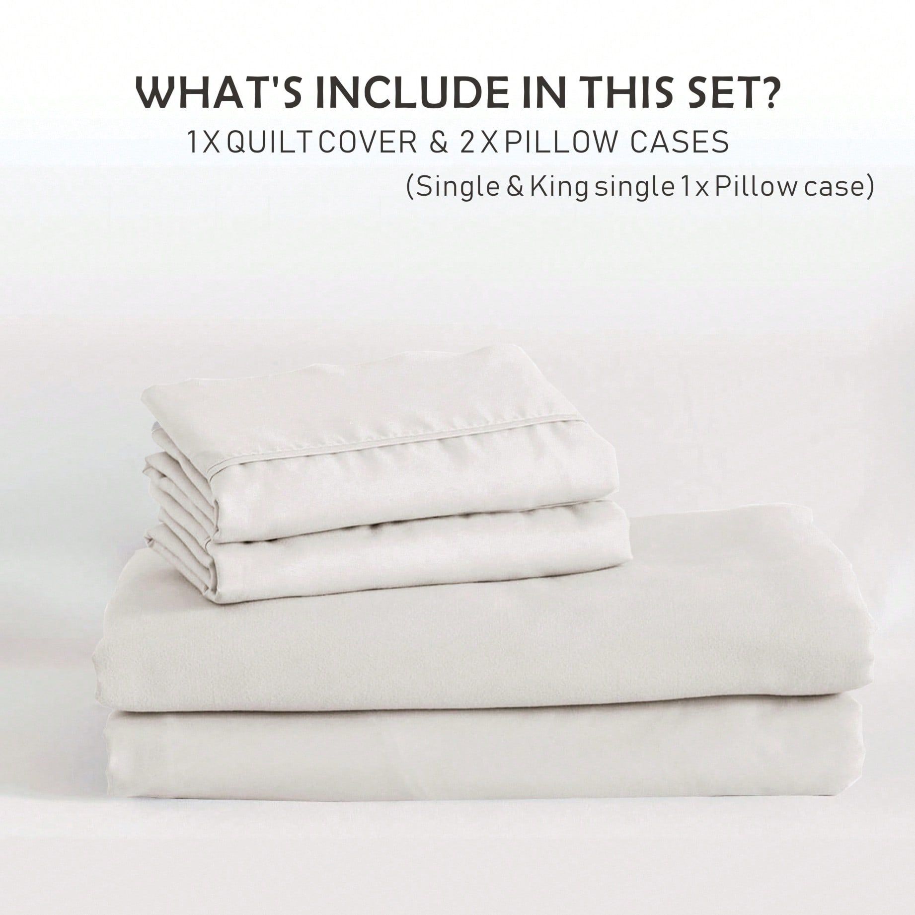 Hotel Soft Microfiber Duvet Cover Set-2000TC Quilt Cover Set & Pillowcases -1 Donna Cover Zipper Closure & 1 x Pillowcases-Breathable Bedding - Wrinkle, Fade — image 5
