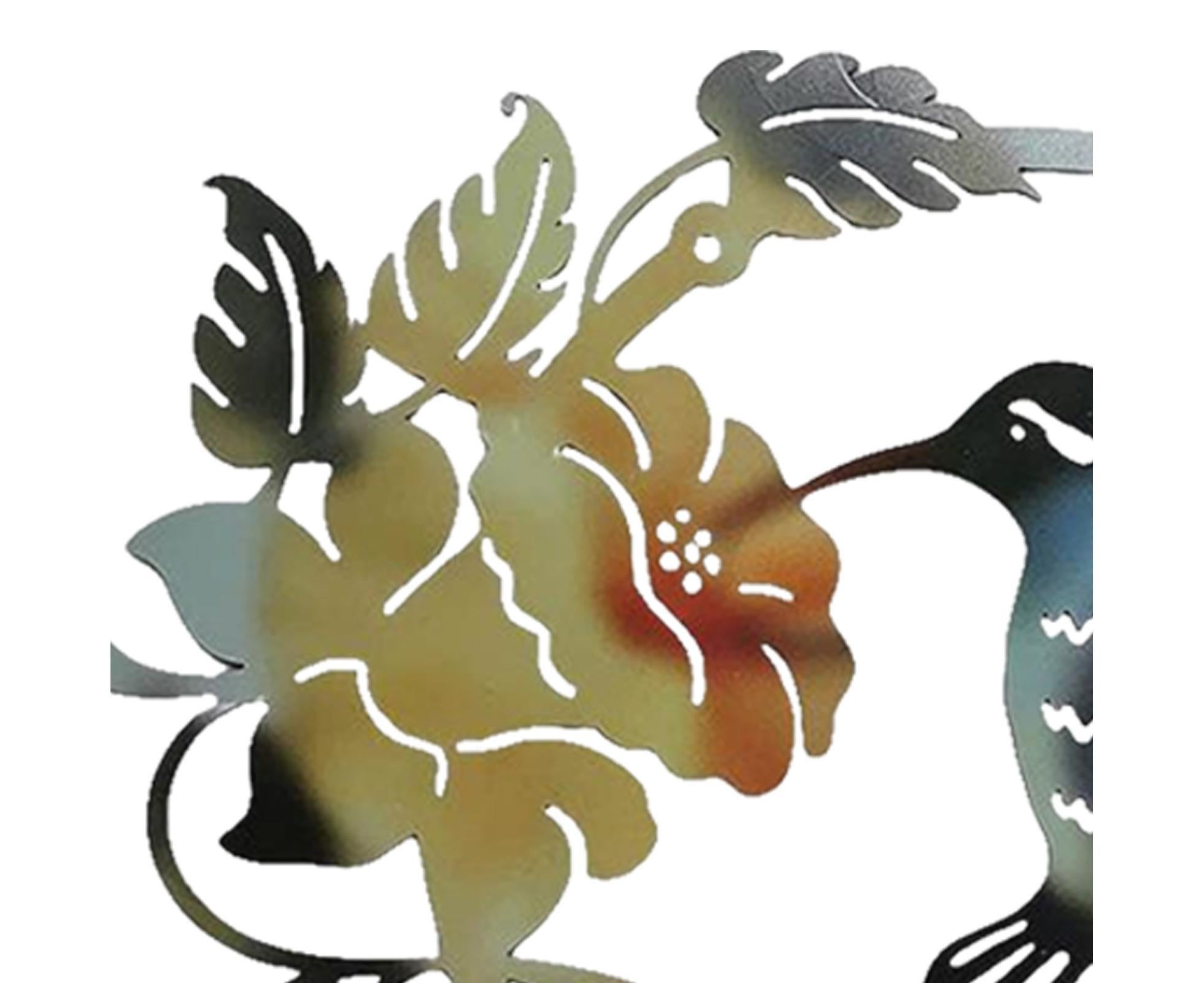 Metal Bird Wall Art Decor Hummingbird - Yellow โ image 3