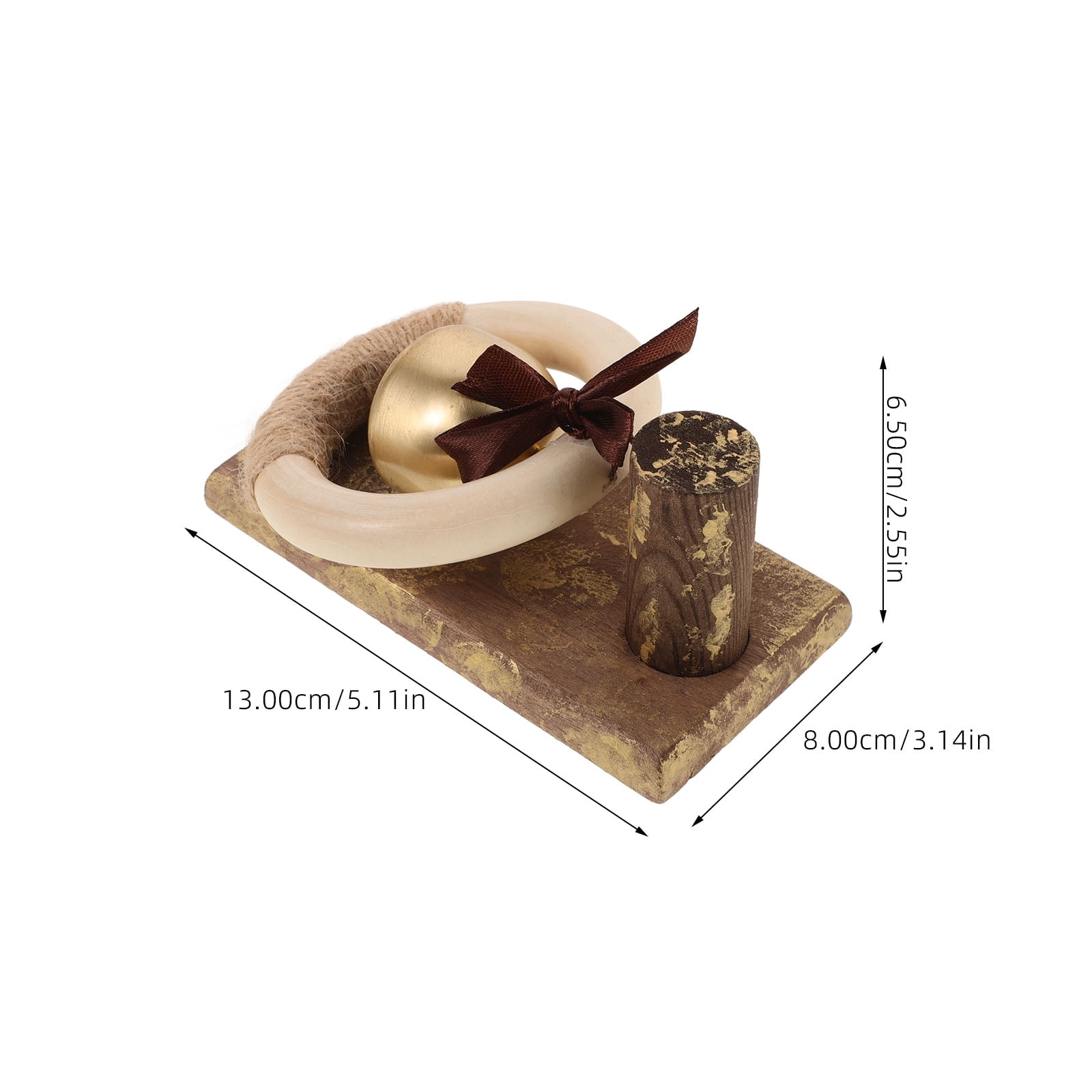 Wooden Brass Doorbell Shopkeeper Bell for Door Opening Entrance Wood Doorbell Wind Chime Office Ornament โ image 2
